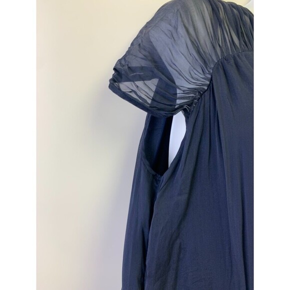 Sundance Silk Slip Dress Cap Sleeves Drawstring Midi Lined Sheer Womens Medium - Picture 4 of 16